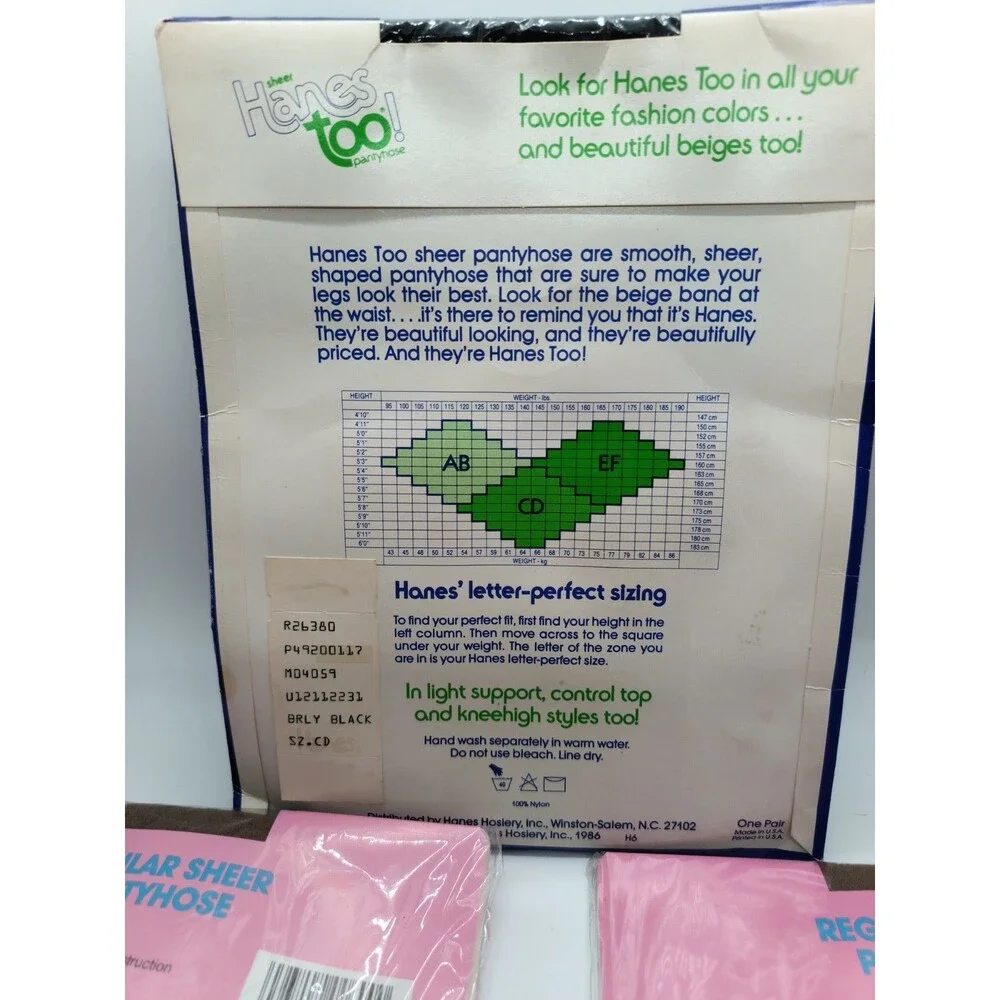 Vintage Pantyhose Stockings Lot Hanes Too Red Rose Velon NOS Sheer Pantyhose 5
